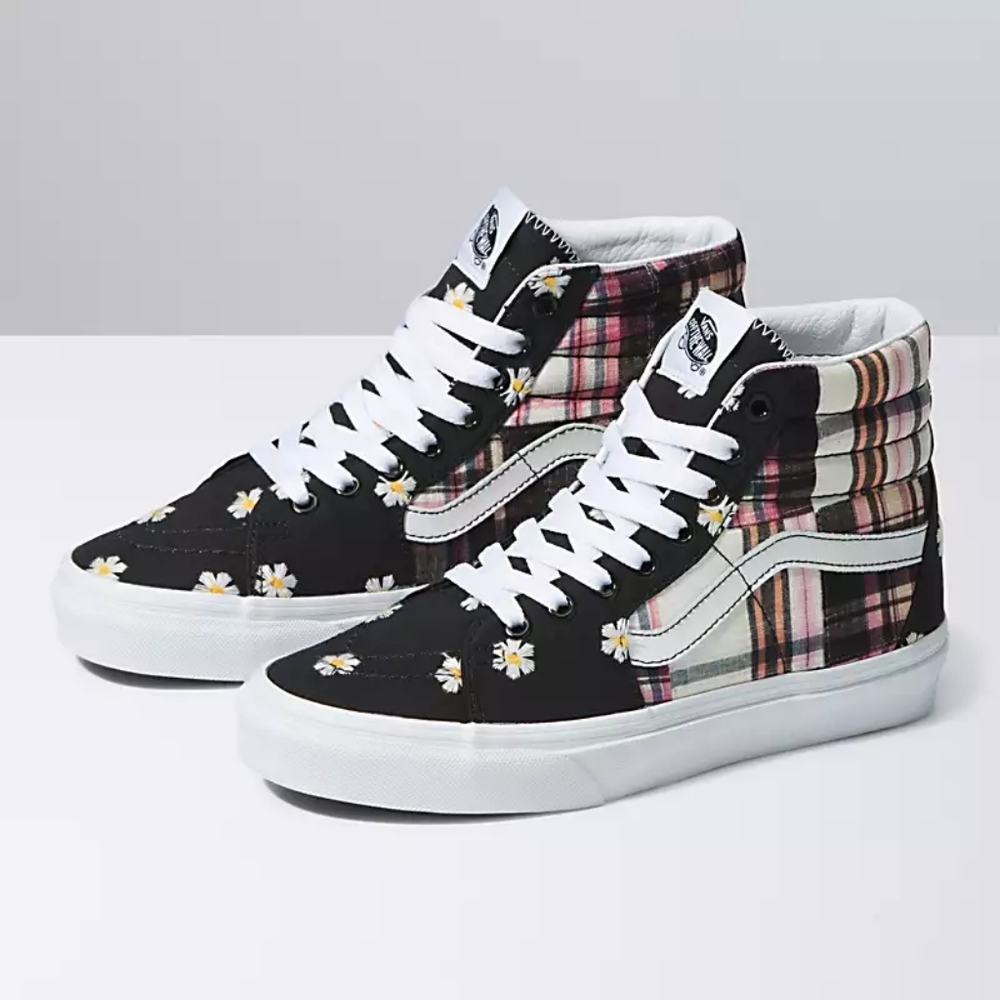 #40 New Vans Floral Plaid SK8 Hi Tops